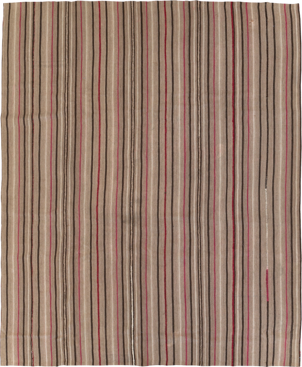 Vintage Turkish Flatweave Kilim Small Room Size Carpet, No.31536 - Staging