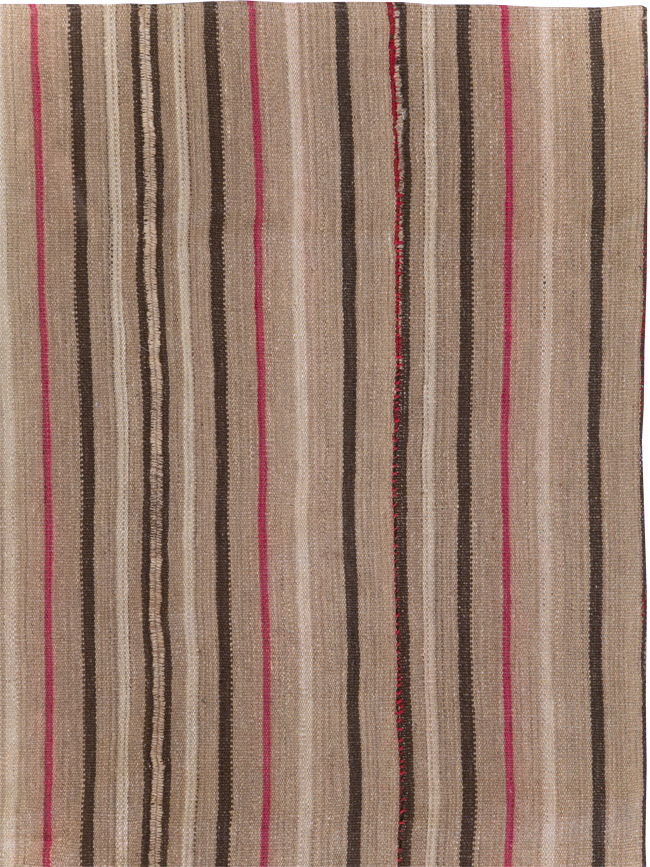 Vintage Turkish Flatweave Kilim Small Room Size Carpet, No.31536 - Staging