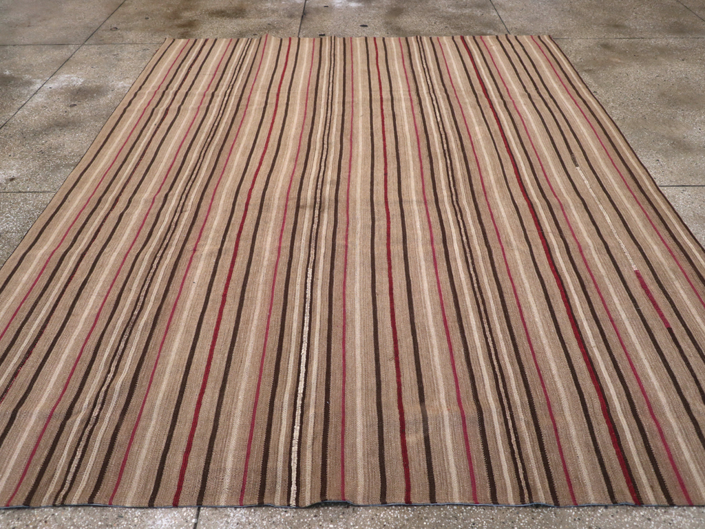 Vintage Turkish Flatweave Kilim Small Room Size Carpet, No.31536 - Staging