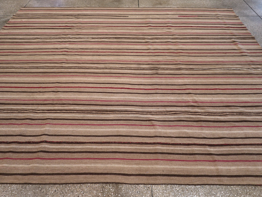 Vintage Turkish Flatweave Kilim Small Room Size Carpet, No.31536 - Staging