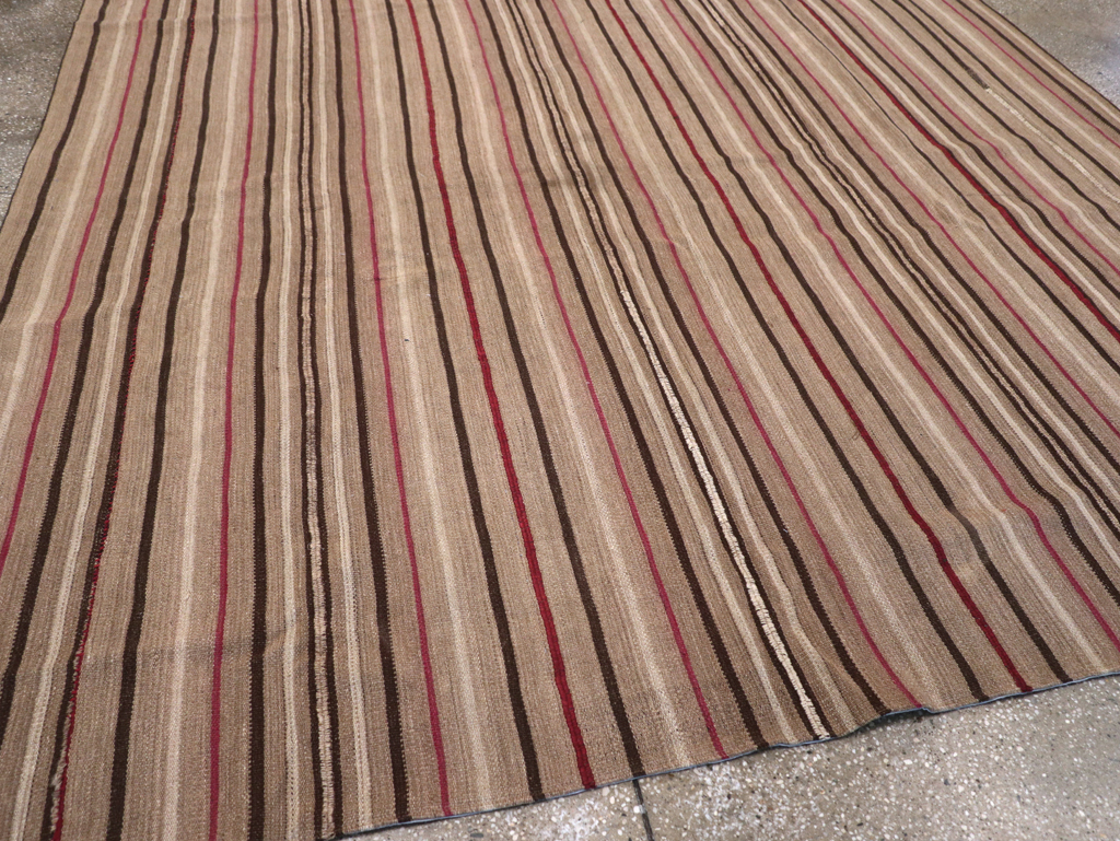 Vintage Turkish Flatweave Kilim Small Room Size Carpet, No.31536 - Staging