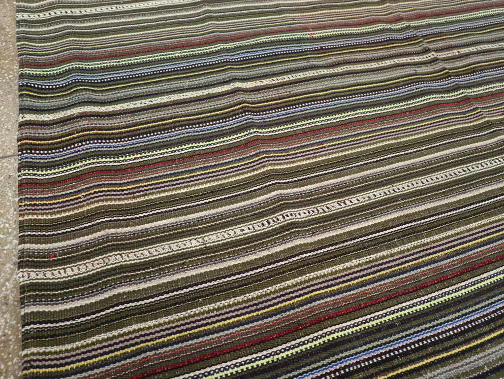 Vintage Turkish Flatweave Kilim Small Room Size Carpet, No.31537 - Staging