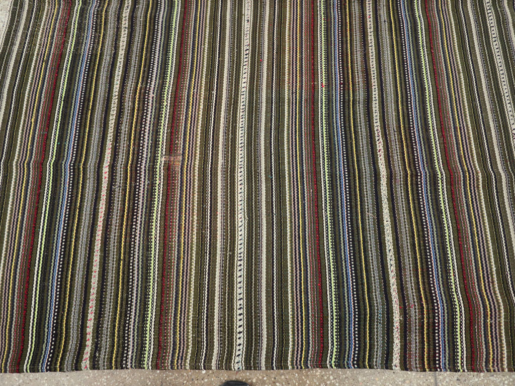 Vintage Turkish Flatweave Kilim Small Room Size Carpet, No.31537 - Staging