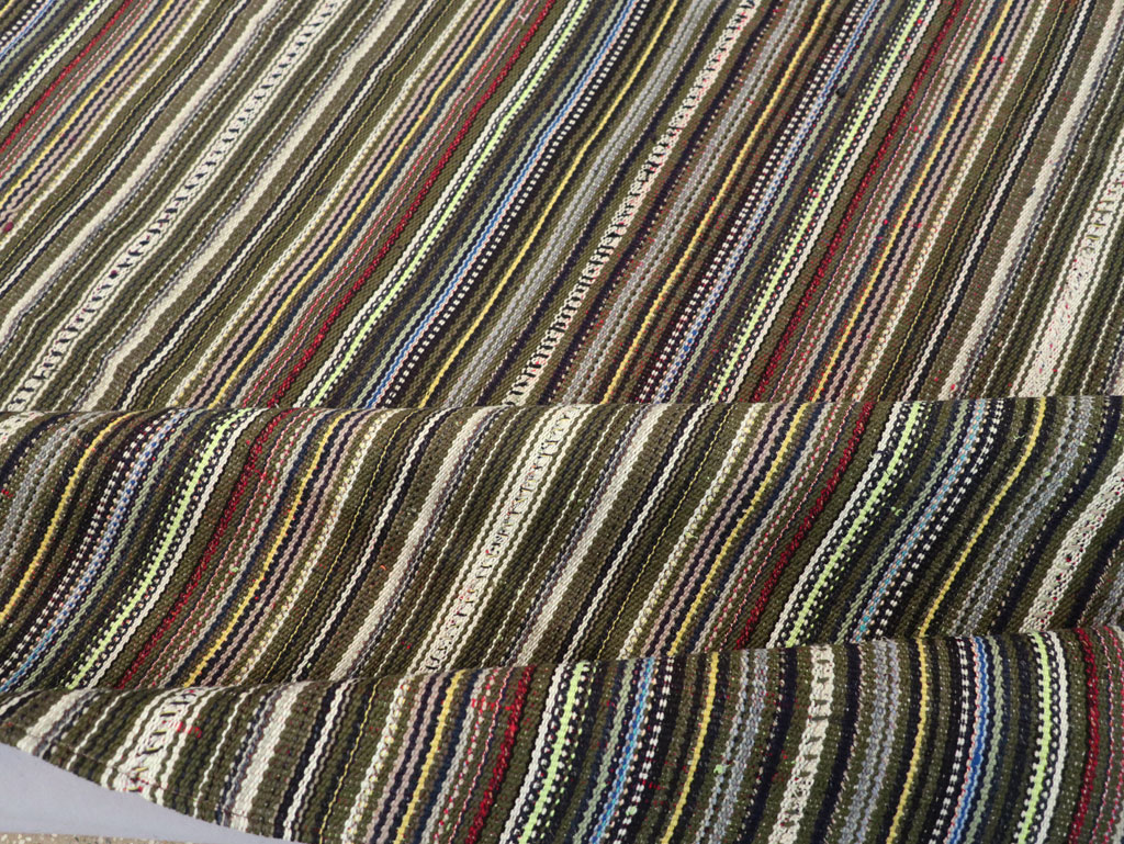 Vintage Turkish Flatweave Kilim Small Room Size Carpet, No.31537 - Staging