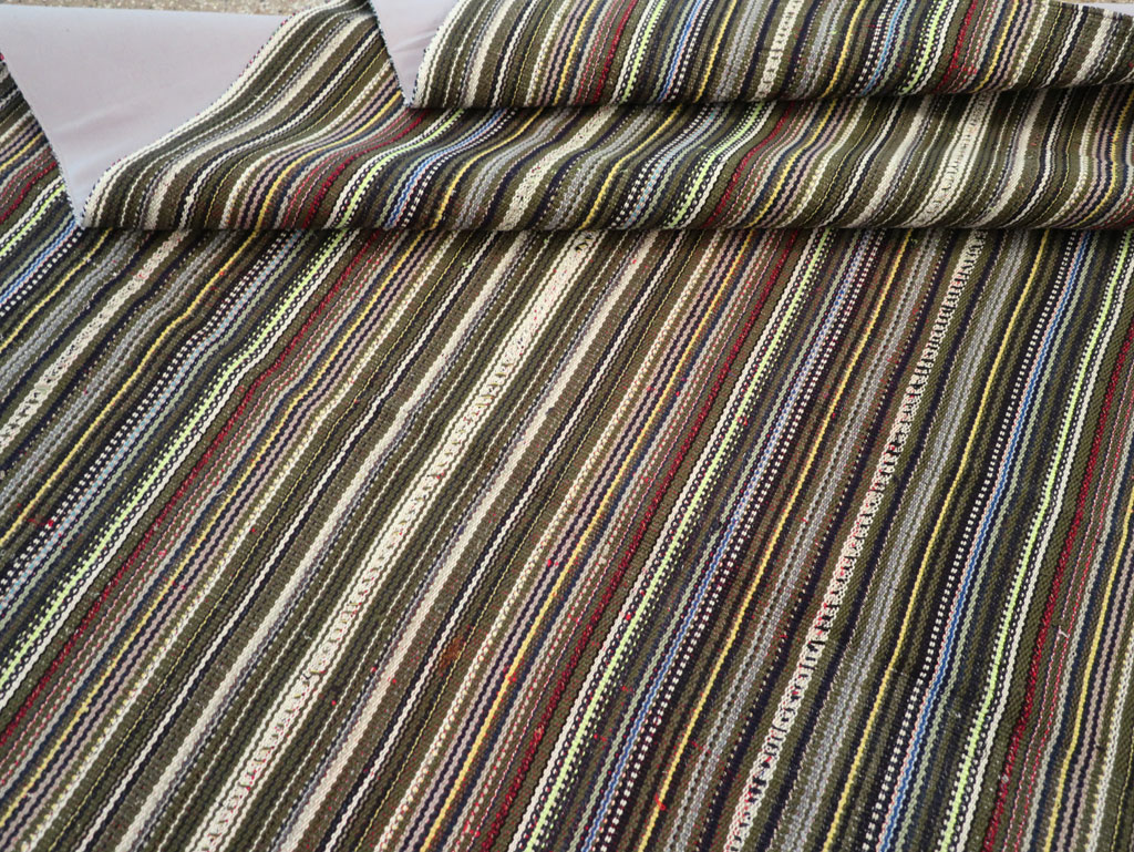 Vintage Turkish Flatweave Kilim Small Room Size Carpet, No.31537 - Staging