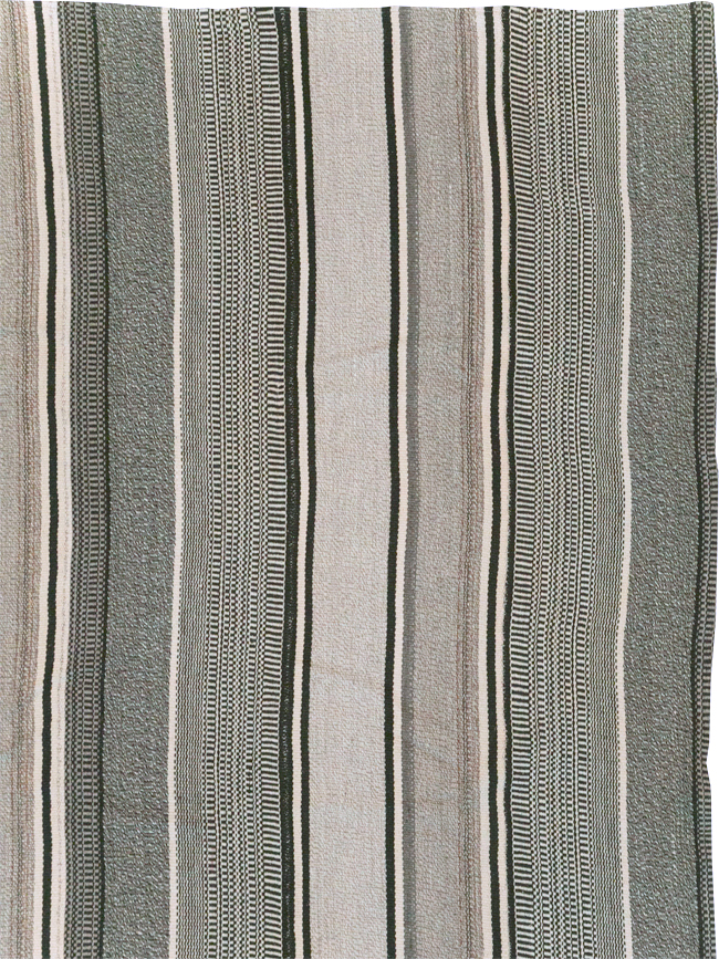 Modern Turkish Flatweave Large Room Size Carpet, No.31541 - Staging