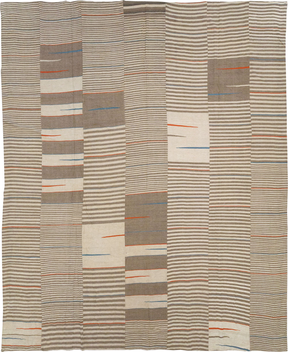 Modern Turkish Flatweave Large Room Size Carpet, No.31543 - Staging