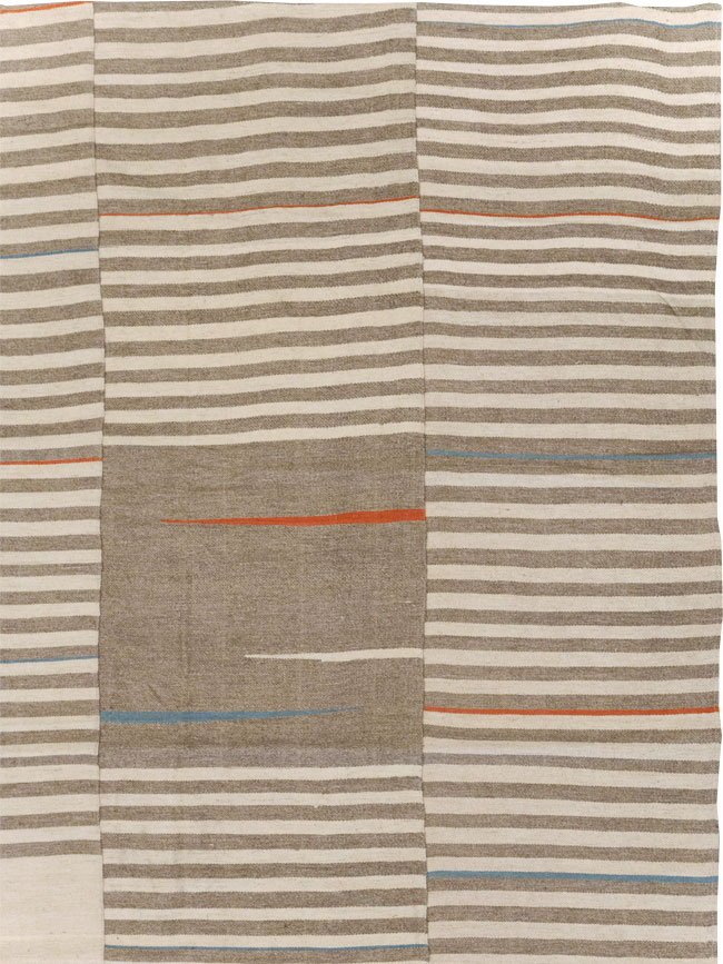 Modern Turkish Flatweave Large Room Size Carpet, No.31543 - Staging