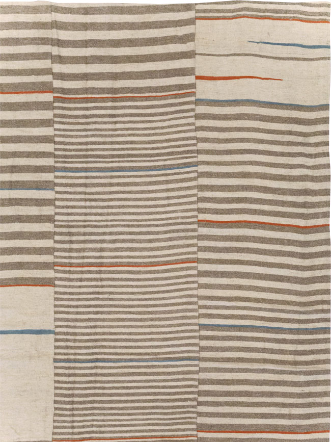 Modern Turkish Flatweave Large Room Size Carpet, No.31543 - Staging