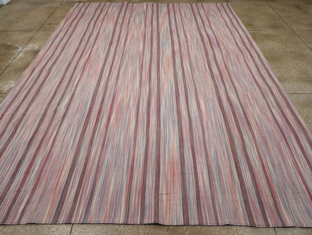 Modern Turkish Flatweave Room Size Carpet, No.31545 - Staging