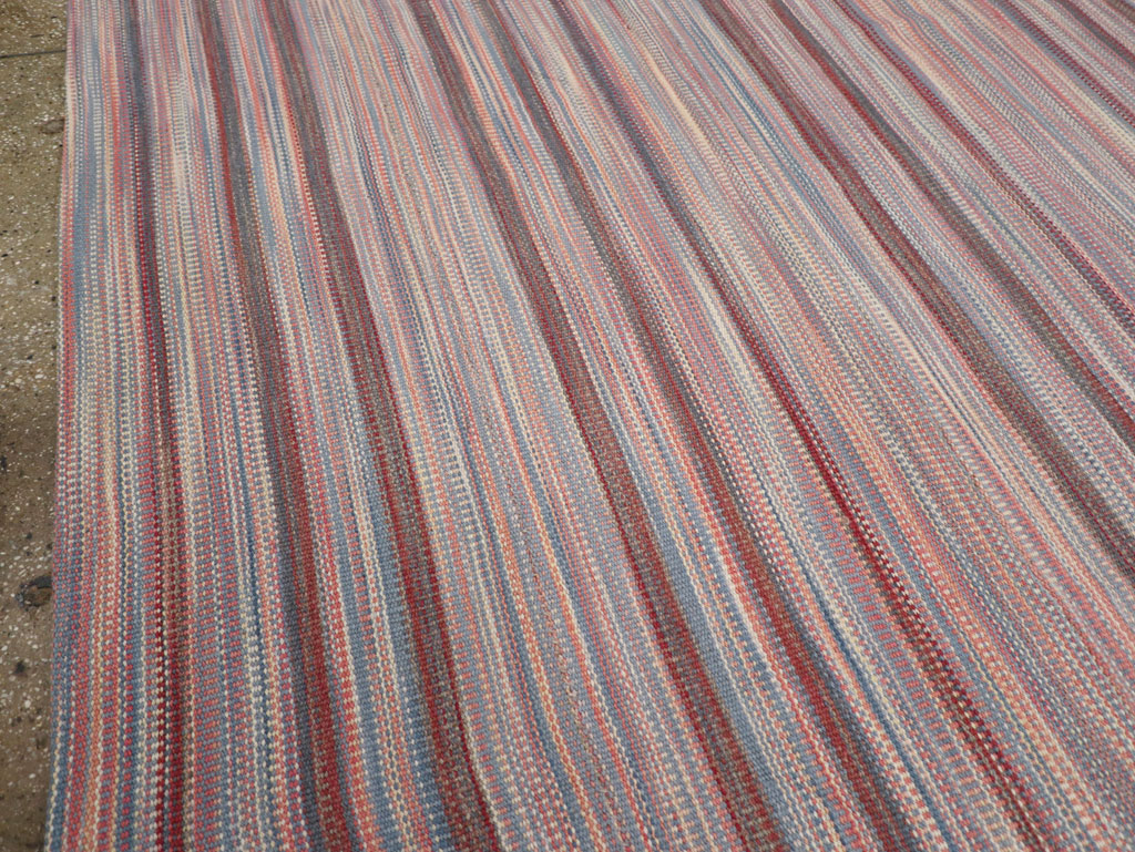 Modern Turkish Flatweave Room Size Carpet, No.31545 - Staging