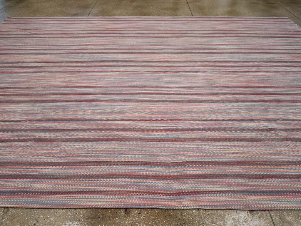 Modern Turkish Flatweave Room Size Carpet, No.31545 - Staging