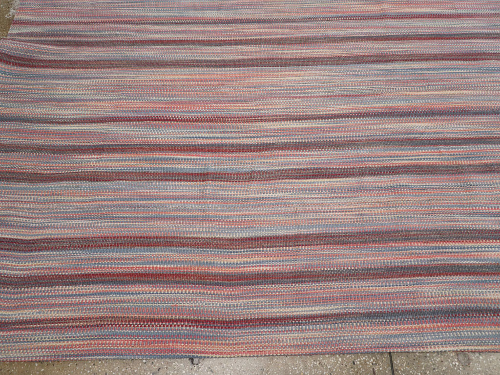 Modern Turkish Flatweave Room Size Carpet, No.31545 - Staging