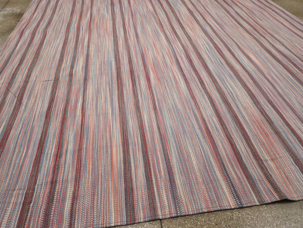 Modern Turkish Flatweave Room Size Carpet, No.31545 - Staging