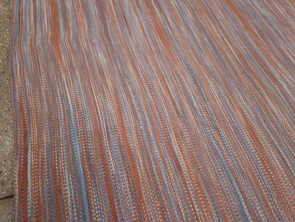 Modern Turkish Flatweave Room Size Carpet, No.31546 - Staging