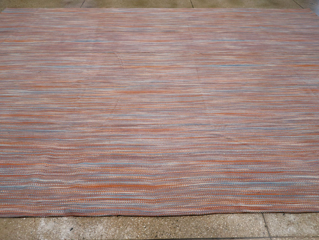 Modern Turkish Flatweave Room Size Carpet, No.31546 - Staging