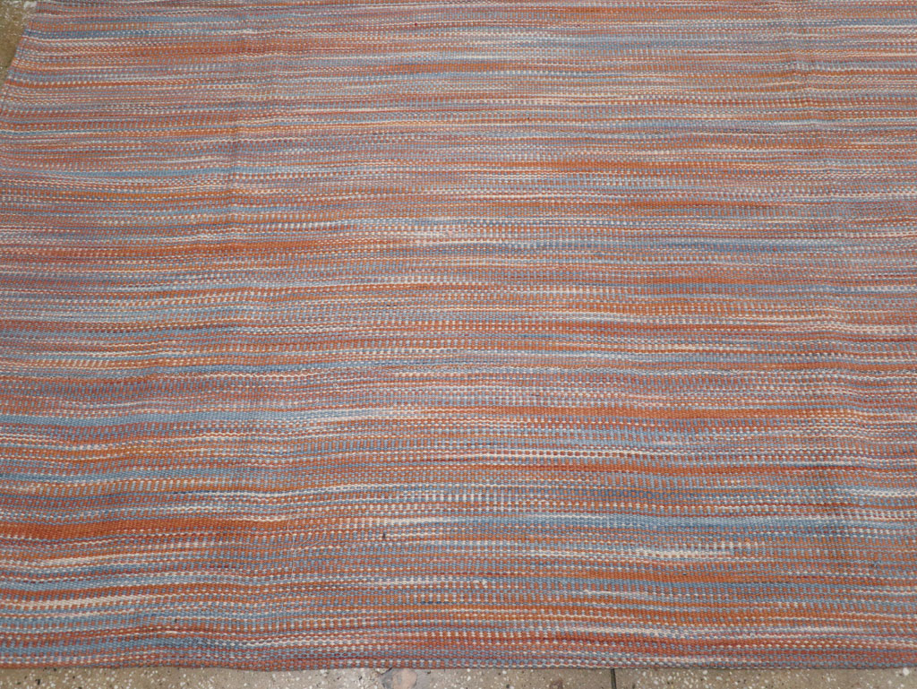 Modern Turkish Flatweave Room Size Carpet, No.31546 - Staging