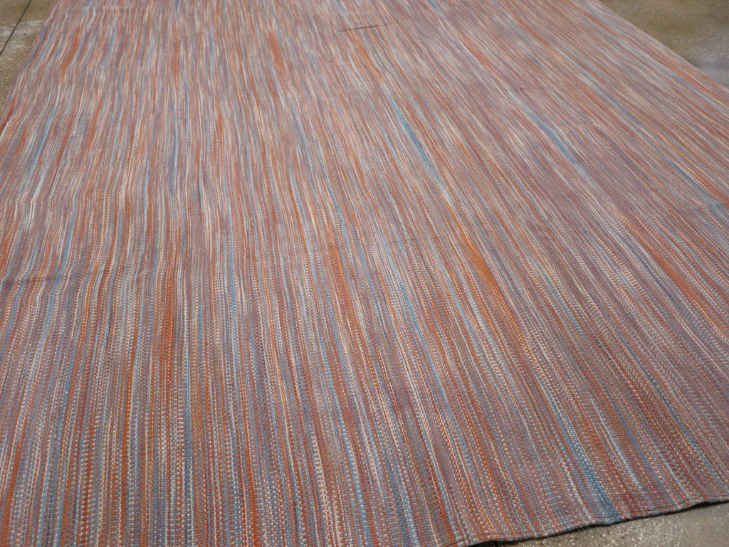 Modern Turkish Flatweave Room Size Carpet, No.31546 - Staging