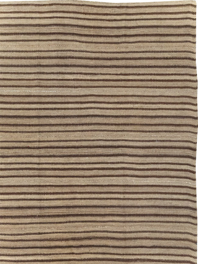 Vintage Turkish Flatweave Kilim Square Room Size Carpet, No.31549 - Staging