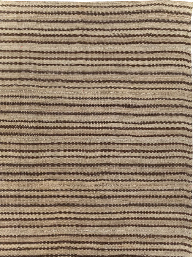 Vintage Turkish Flatweave Kilim Square Room Size Carpet, No.31549 - Staging