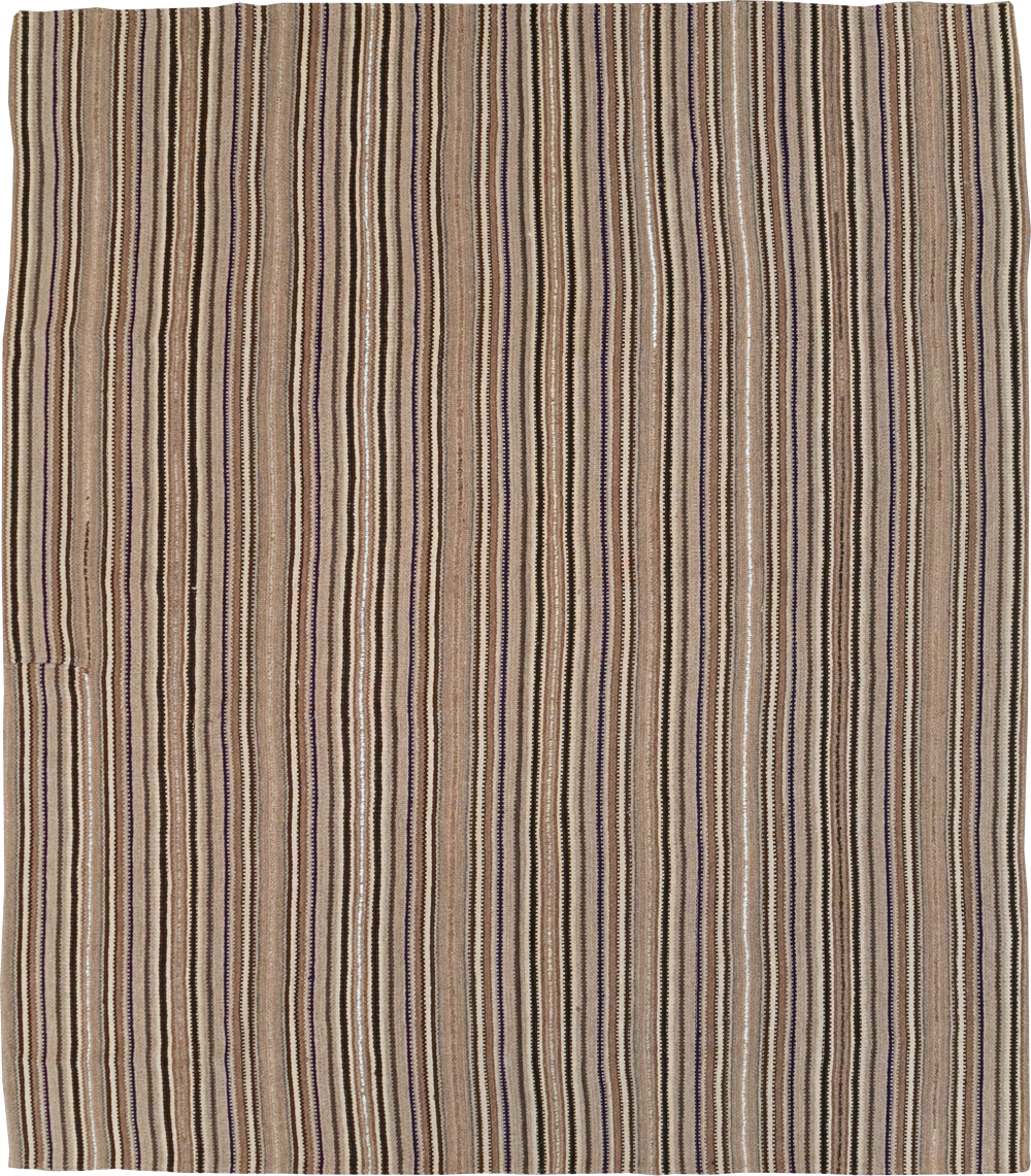 Vintage Turkish Flatweave Kilim Small Room Size Carpet, No.31551 - Staging