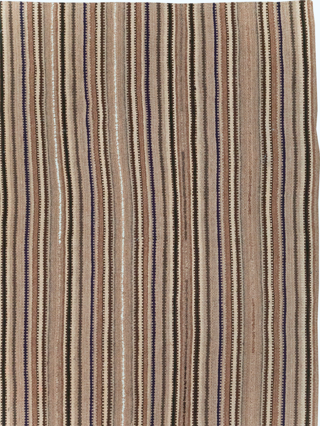 Vintage Turkish Flatweave Kilim Small Room Size Carpet, No.31551 - Staging