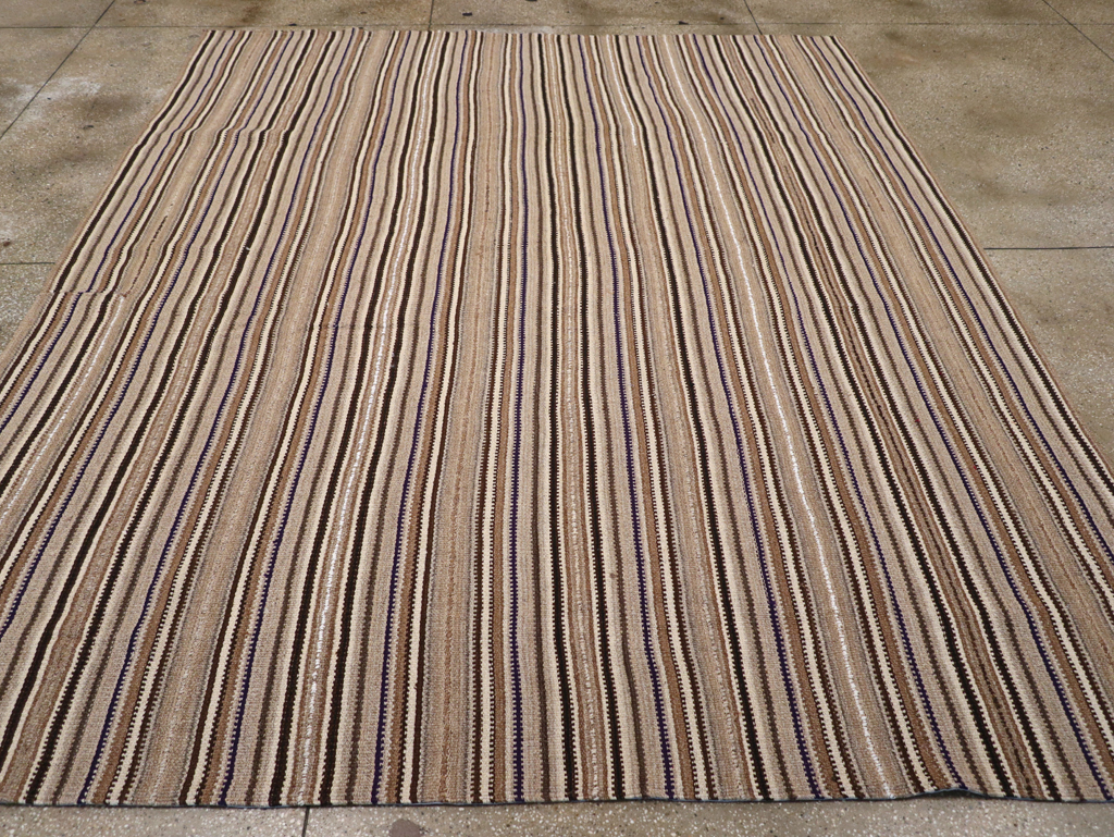 Vintage Turkish Flatweave Kilim Small Room Size Carpet, No.31551 - Staging