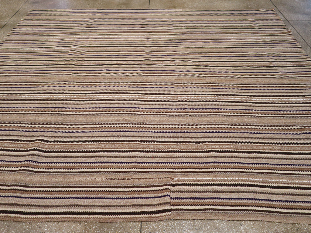 Vintage Turkish Flatweave Kilim Small Room Size Carpet, No.31551 - Staging