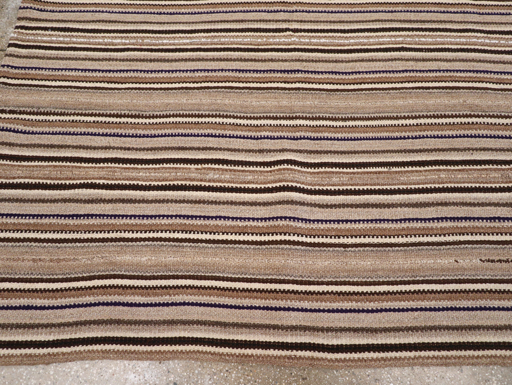 Vintage Turkish Flatweave Kilim Small Room Size Carpet, No.31551 - Staging