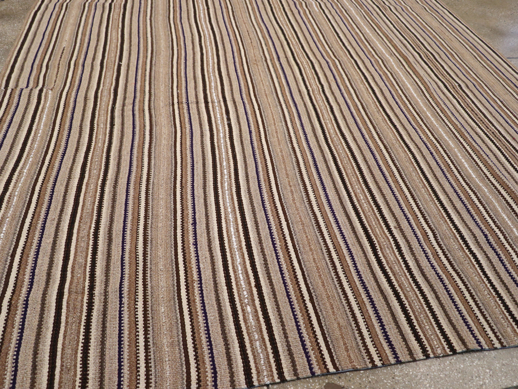 Vintage Turkish Flatweave Kilim Small Room Size Carpet, No.31551 - Staging