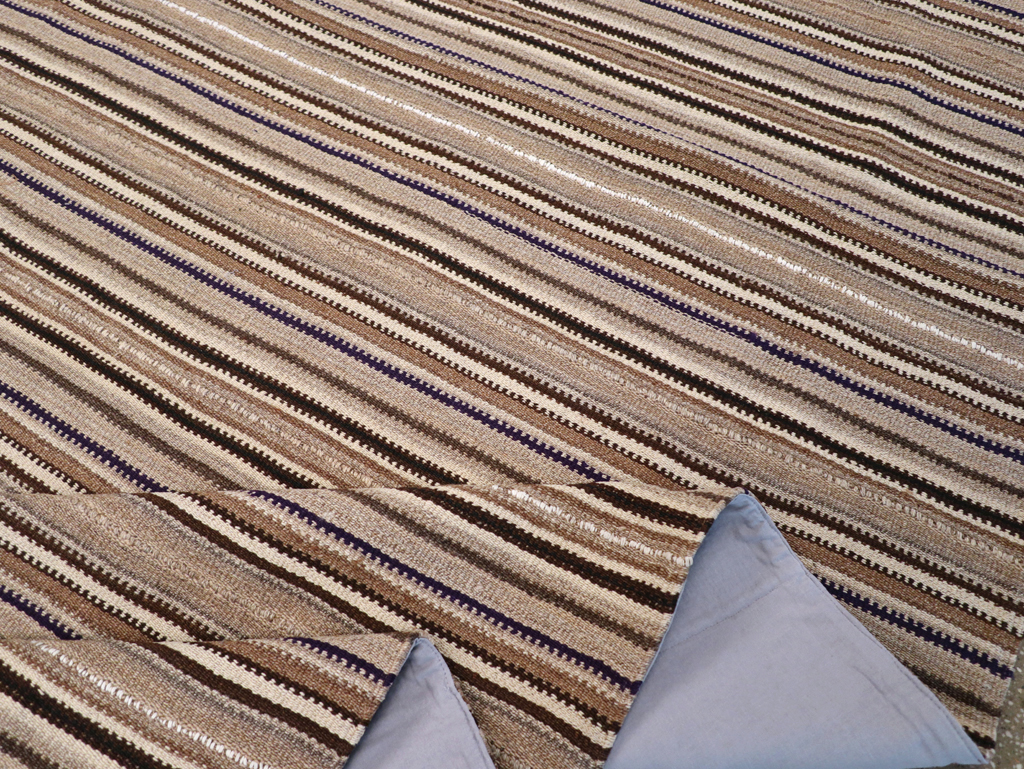 Vintage Turkish Flatweave Kilim Small Room Size Carpet, No.31551 - Staging