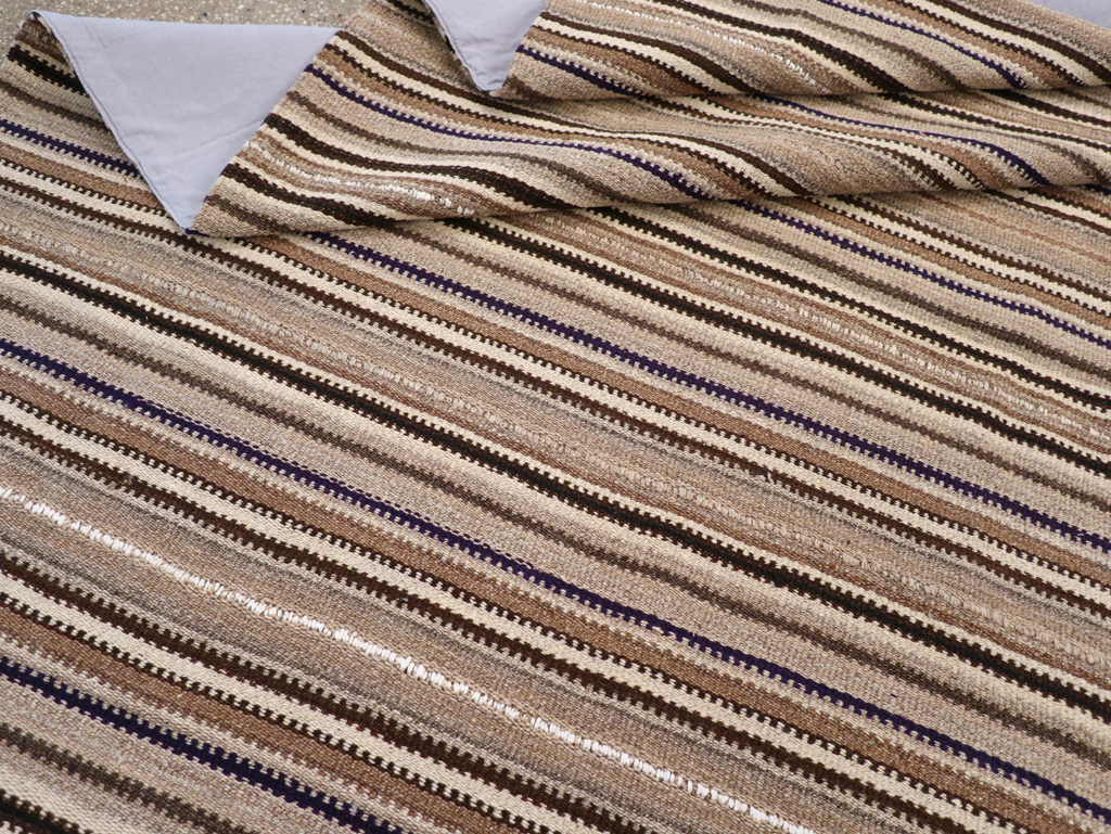 Vintage Turkish Flatweave Kilim Small Room Size Carpet, No.31551 - Staging