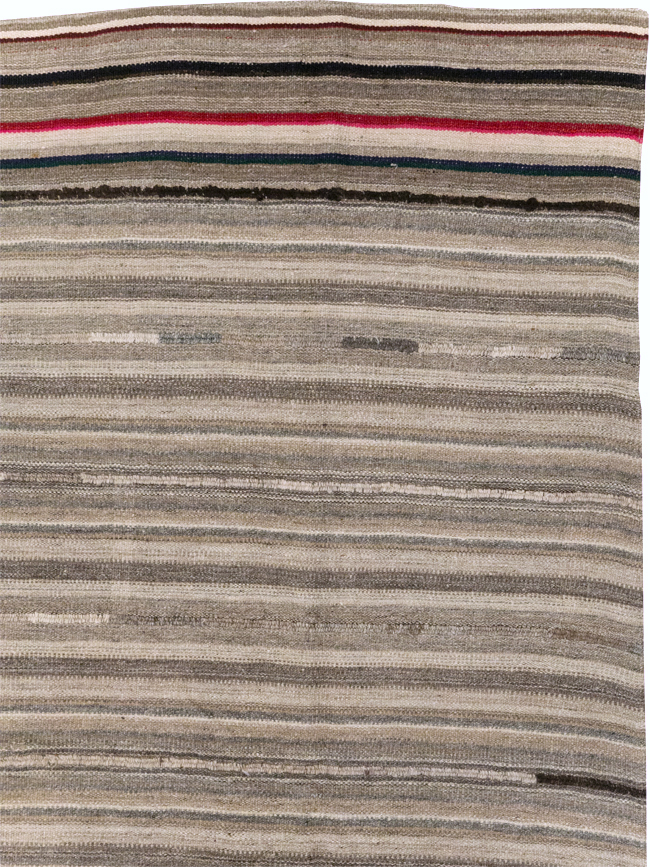 Vintage Turkish Flatweave Kilim Small Room Size Carpet, No.31553 - Staging