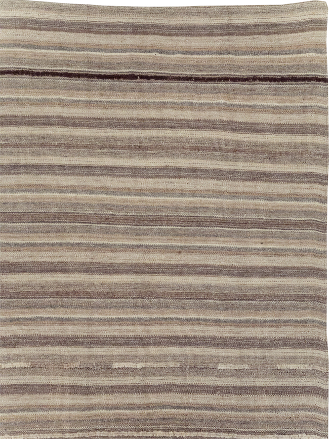 Vintage Turkish Flatweave Kilim Small Room Size Carpet, No.31553 - Staging