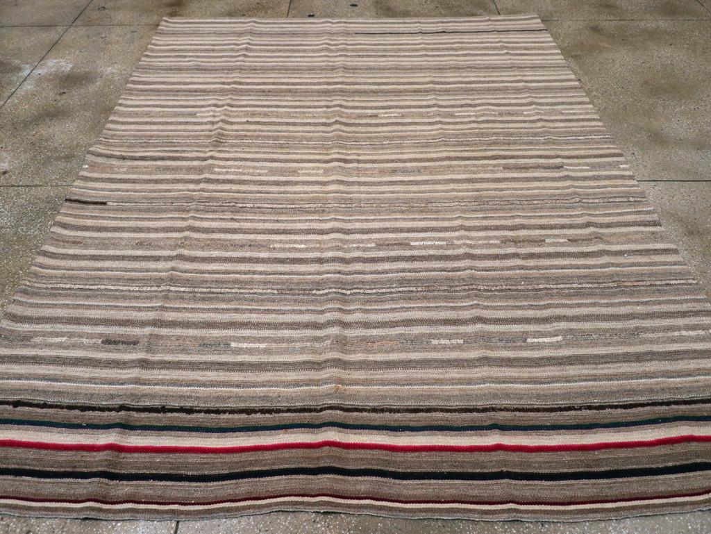 Vintage Turkish Flatweave Kilim Small Room Size Carpet, No.31553 - Staging