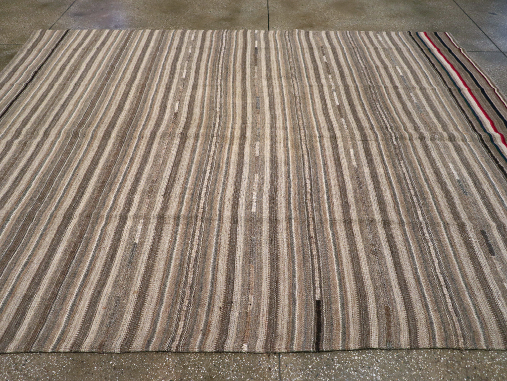 Vintage Turkish Flatweave Kilim Small Room Size Carpet, No.31553 - Staging