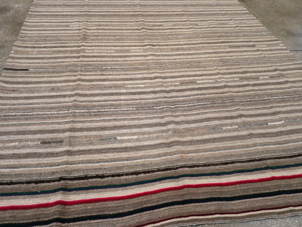 Vintage Turkish Flatweave Kilim Small Room Size Carpet, No.31553 - Staging