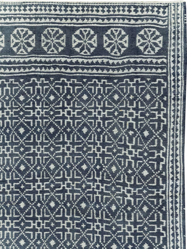 Vintage Persian Flatweave Long and Narrow Gallery Carpet, No.31554 - Staging