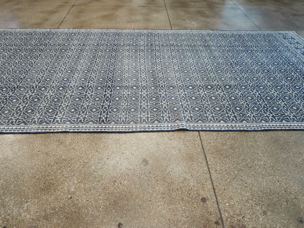 Vintage Persian Flatweave Long and Narrow Gallery Carpet, No.31554 - Staging