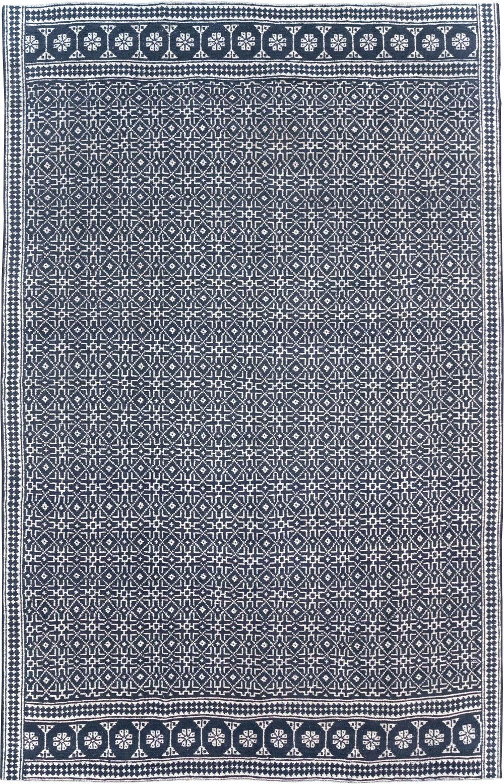 Vintage Persian Flatweave Kilim Room Size Carpet, No.31555 - Staging