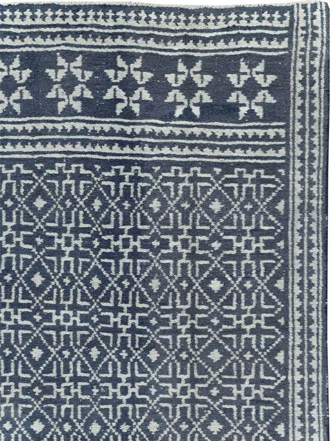 Vintage Persian Flatweave Long and Narrow Gallery Carpet, No.31557 - Staging