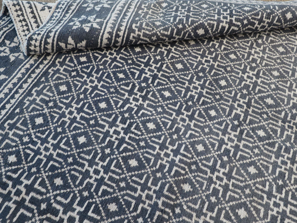 Vintage Persian Flatweave Long and Narrow Gallery Carpet, No.31557 - Staging