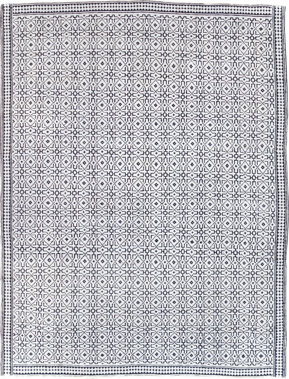 Vintage Persian Flatweave Room Size Carpet, No.31558 - Staging