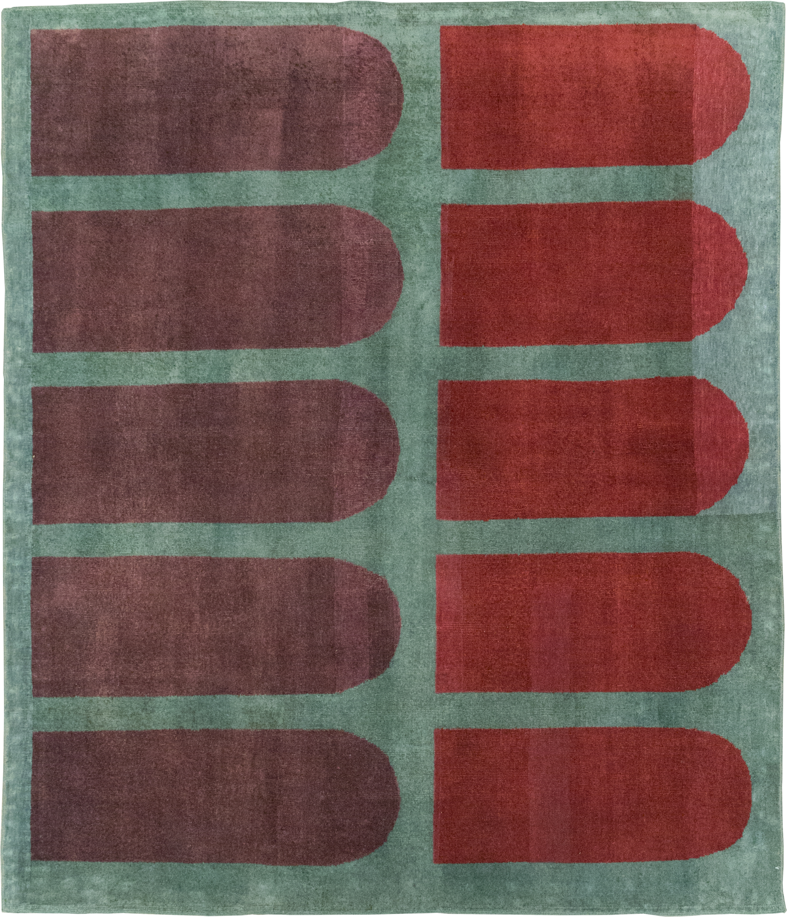 Vintage Anatolian Deco Style Carpet, No.31562 - Staging