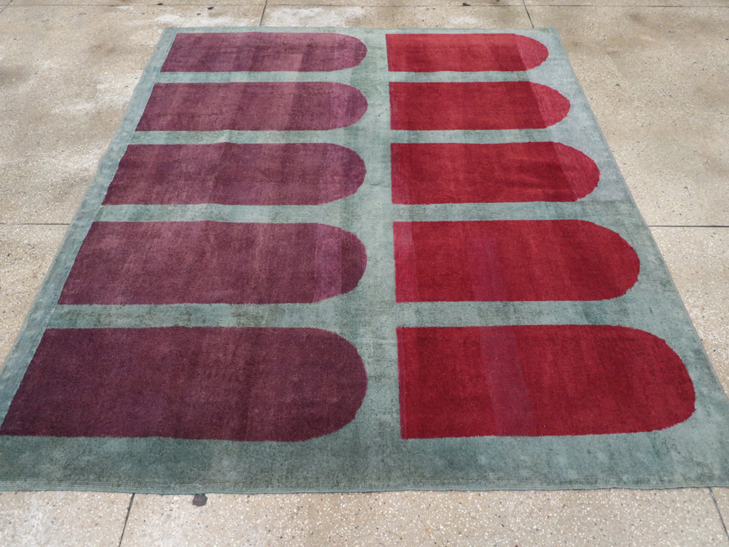 Vintage Anatolian Deco Style Carpet, No.31562 - Staging