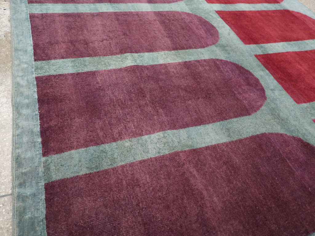 Vintage Anatolian Deco Style Carpet, No.31562 - Staging