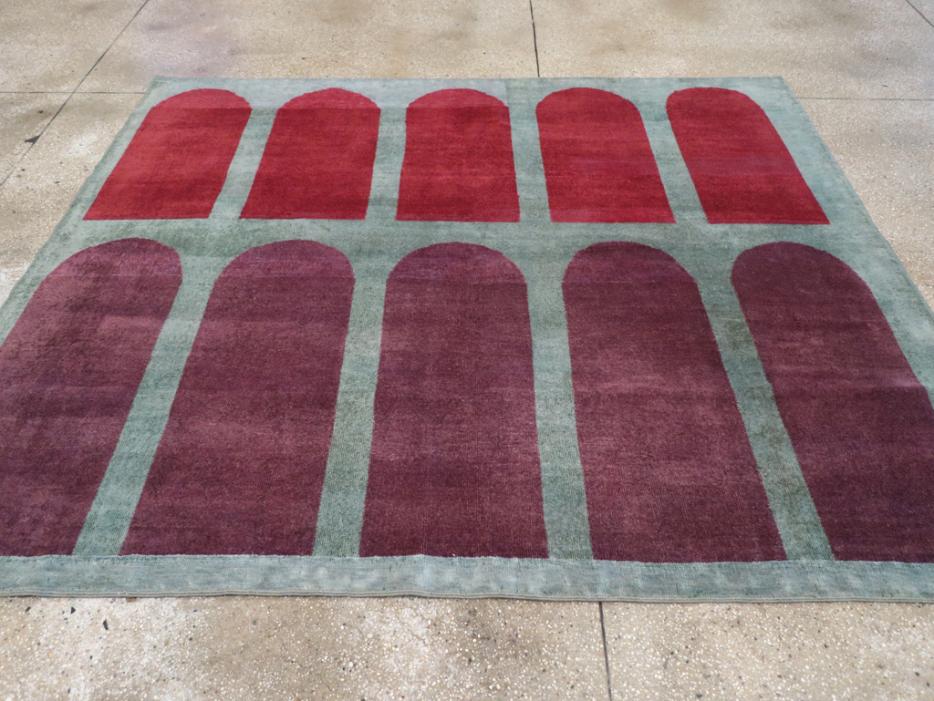 Vintage Anatolian Deco Style Carpet, No.31562 - Staging