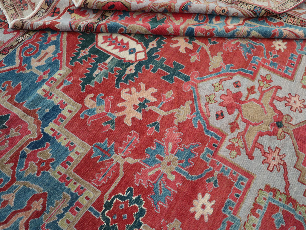 Antique Persian Heriz Room Size Carpet, No.31563 - Staging