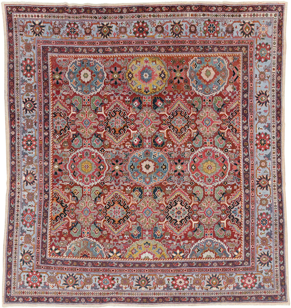 Vintage Persian Mahal Square Room Size Carpet, No.31568 - Staging