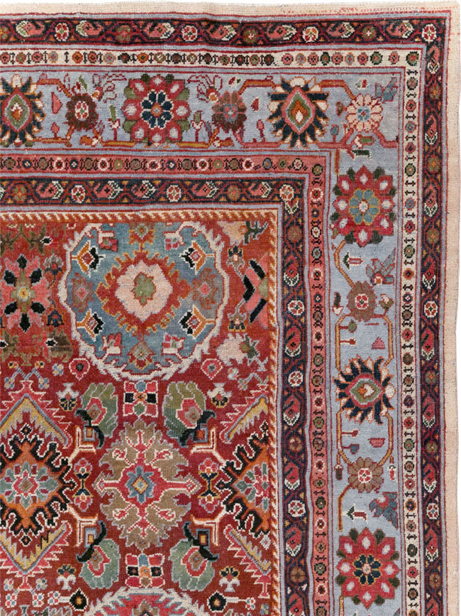 Vintage Persian Mahal Square Room Size Carpet, No.31568 - Staging